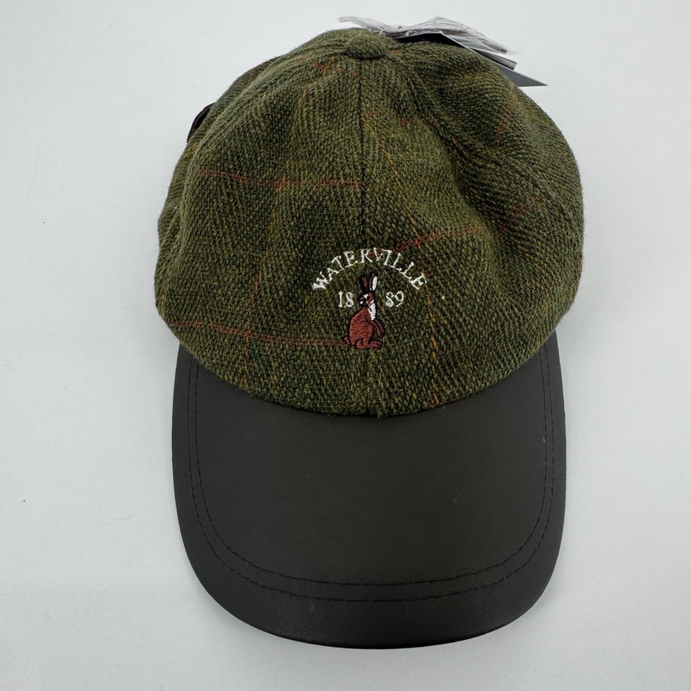 NEW Hatman of Ireland Waterville 1889 Golf Wool Tweed Leather Brim Cap Green OS